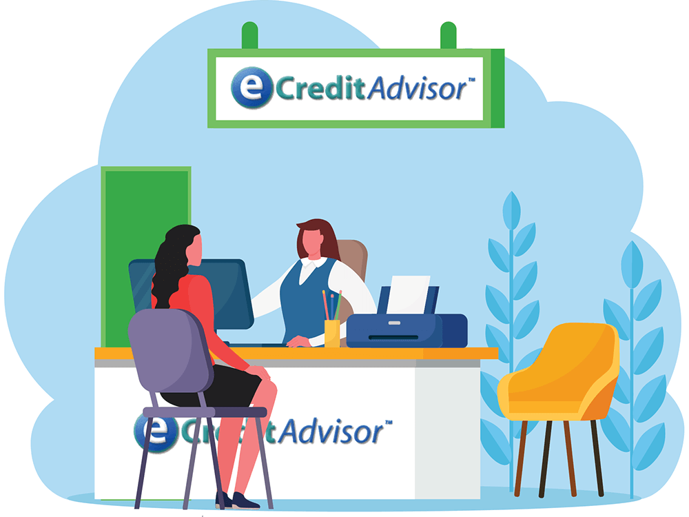 customer getting assistance with representative in office setting